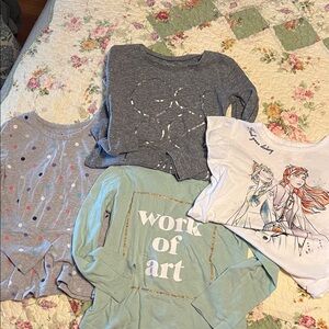 Disney Long Sleeve Tees - Gray, Mint, White